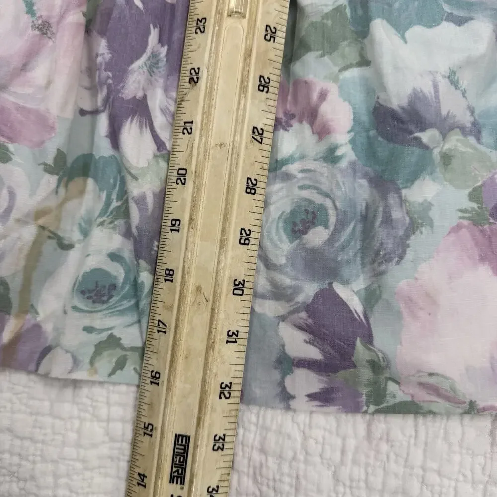 Vintage Girls Floral Fit & Flare Dress Ruffle Bow Waist Short Sleeve Knee Length